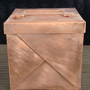 Pure Copper Box With Hinge and Handle - Etsy