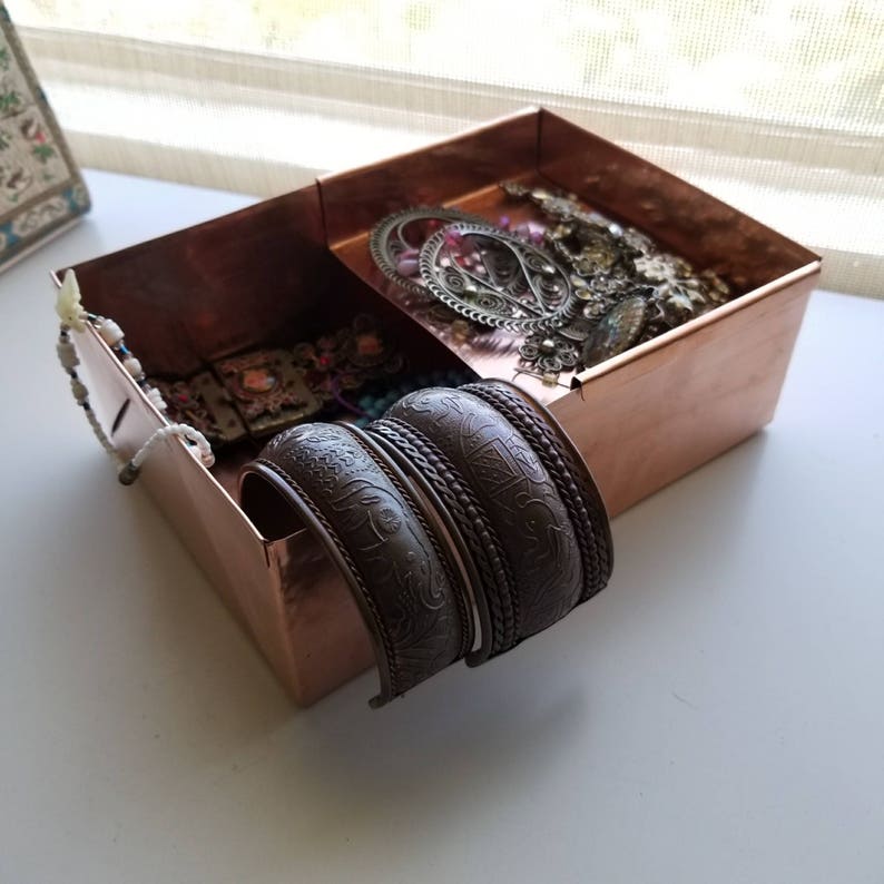 Jewelry Box Organizer Valet With Sliding Shelf Etsy