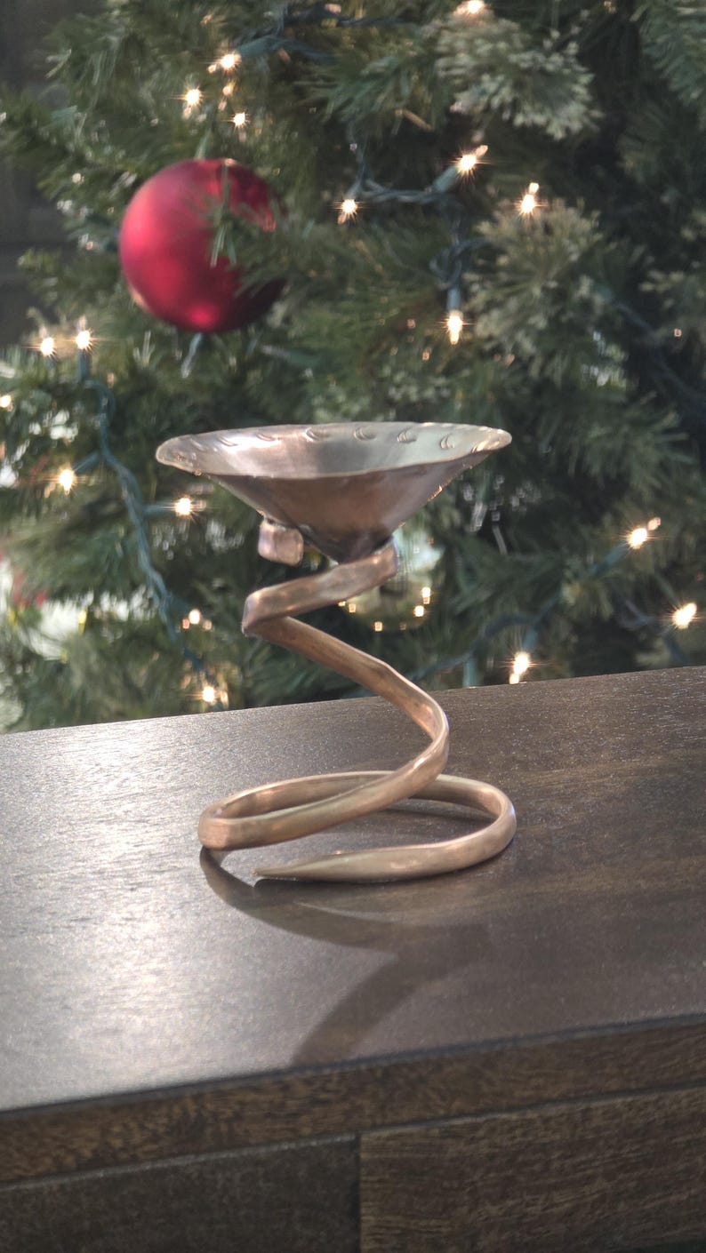 Handmade Copper Incense Holder: Crystal Charger & Candle Stand image 12
