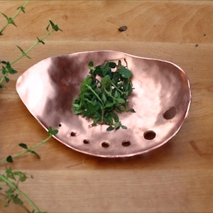 Herb Stripper and Spice Leaf Stripper.  Pure Copper.  Handmade in USA.  Perfect Gift for Cooks & Chefs.  Ultimate Kitchen Utensil.
