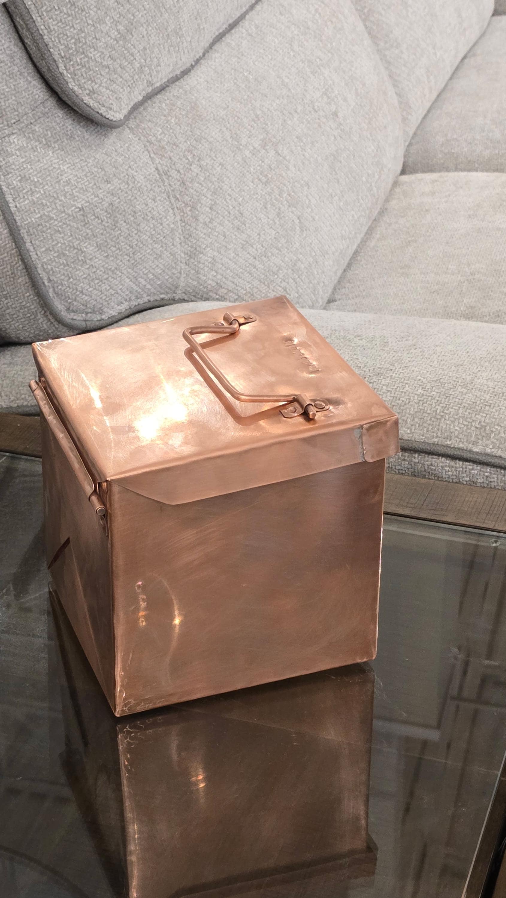 Pure Copper Box With Hinge and Handle - Etsy