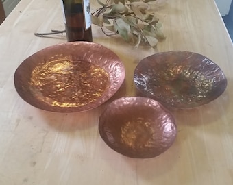Solid Copper Candy or Serving Bowl.  Handmade in California.