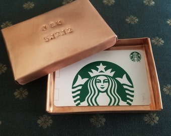 Gift card box, solid copper, free engraving with your message