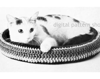 Cat Bed Crochet Pattern, Round Nest for Cat, Kittens or Small Dog PDF Download C325