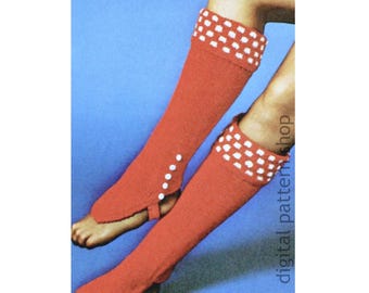 Wzór na getry z lat 70. do zrobienia na drutach dla kobiet lub nastolatek (plik PDF) - K244