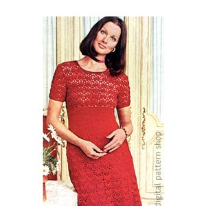 Crochet Dress & Pants Pattern Lace Midriff Dress and Trousers Crochet Pattern Lacy Tunic and Pants PDF Download- C203