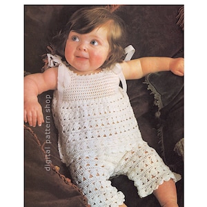 Lacy Top & Pants Crochet Pattern for Toddler Girls, Vintage Pant Suit Download PDF C125