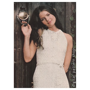 Lacy Dress Crochet Pattern, Bare Shoulder Lace Dress Pattern Womens Sleeveless Dress PDF Instant Download Size 8 to 14 - C33