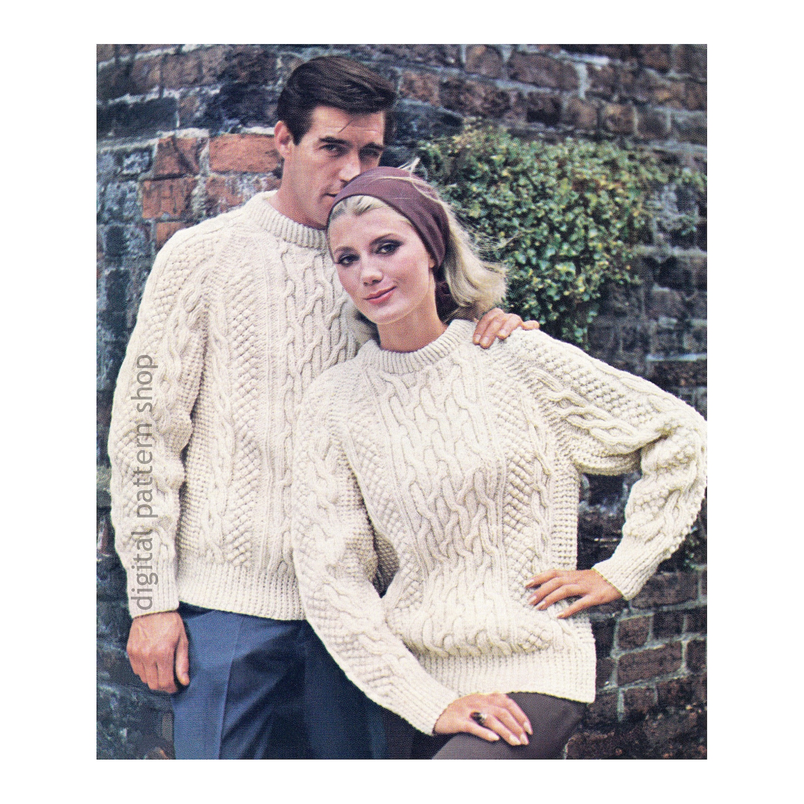 Sweater Knitting Pattern Irish Fisherman Knit Pullover Sweater Pattern ...