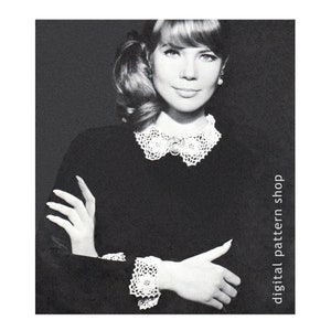 Vintage Collar & Cuffs Crochet Pattern, Delicate Irish Rose Motif Feminine Accessories for Women Digital Instant Download PDF -C19