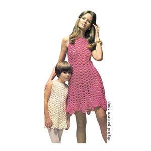 Crochet Dress Pattern Womens & Girls Shell Summer Dress Crochet Pattern Mommy and Me Dress Instant Download PDF Pattern DIY Printable C107