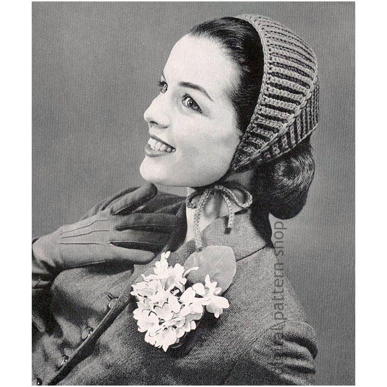 Cuddle Cap 50s Vintage Ear Warmer Crochet Pattern, Cuddle Cap, Jibber Headband ...