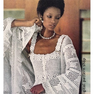 Crochet Top Pattern 1970s Vintage Delicate Camisole Top Crochet Pattern Flower Motif & Peplum PDF Instant Download Womens Size 6 to 14 - C25