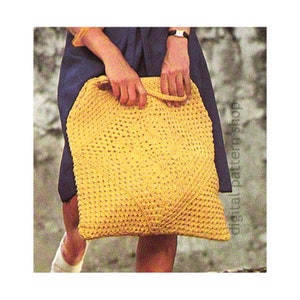 Beach Bag Crochet Pattern, Motif Bag, Large Handbag or Purse, Reusable Shopping Bag Instant Download PDF Pattern - C219
