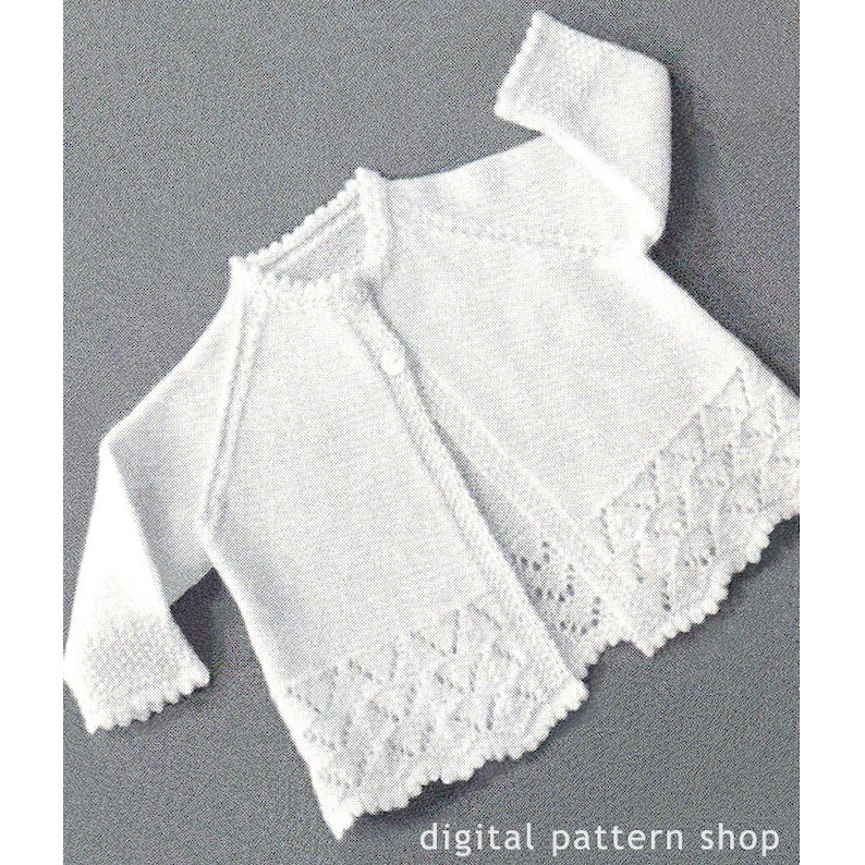 1950s Vintage Knit Baby Sweater Pattern Lacy Raglan Sleeve Sweater