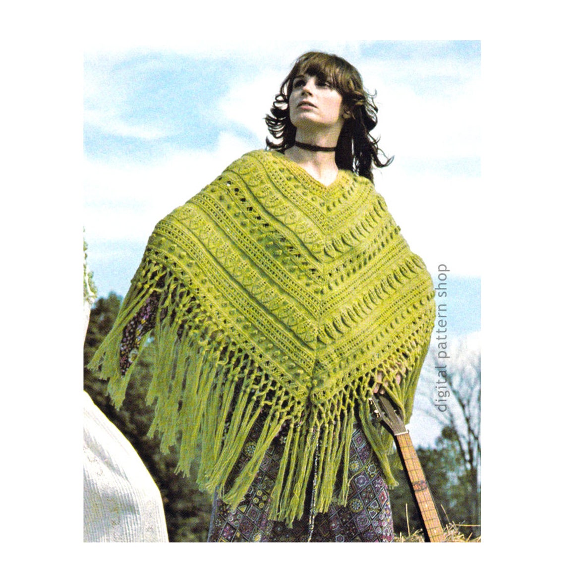 Aran poncho knitting pattern Clearance