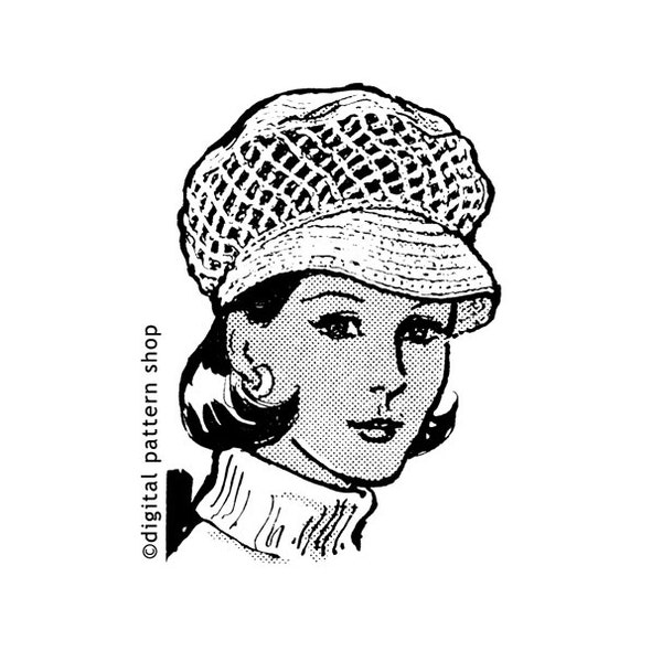 Newsboy Hat Crochet Pattern, Summer Newsboy Cap Pattern for Women Instant Download PDF Pattern - C10