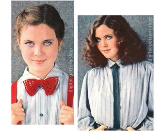Crochet Bow Tie & Neck Tie Pattern for Women, Easy Vintage Accessories Instant Download PDF- C226
