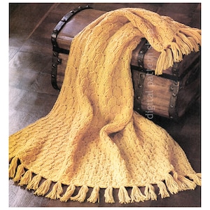 Modello per maglia afghana Golden Bells, modello per coperta vintage, download immediato in PDF - K159