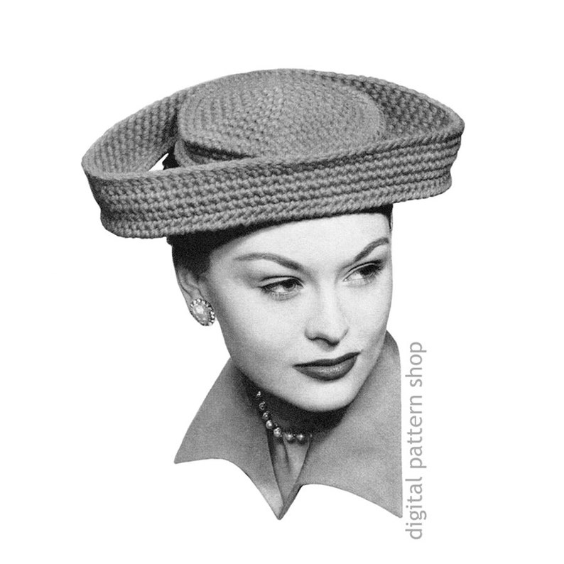 1940s Vintage statement hat crochet pattern.