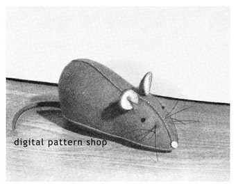 Pincushion Pattern 1950s Vintage Mouse Pin Cushion Sewing Pattern Digital Instant Download -S01