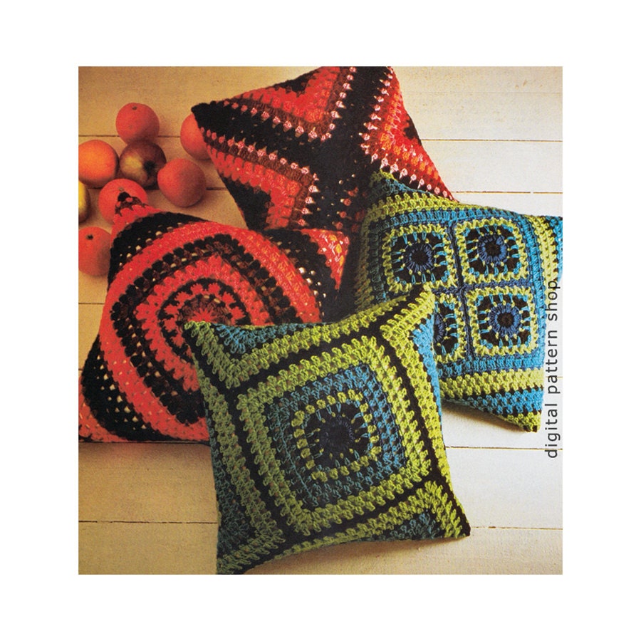 Granny Square Crochet Cushion Cover