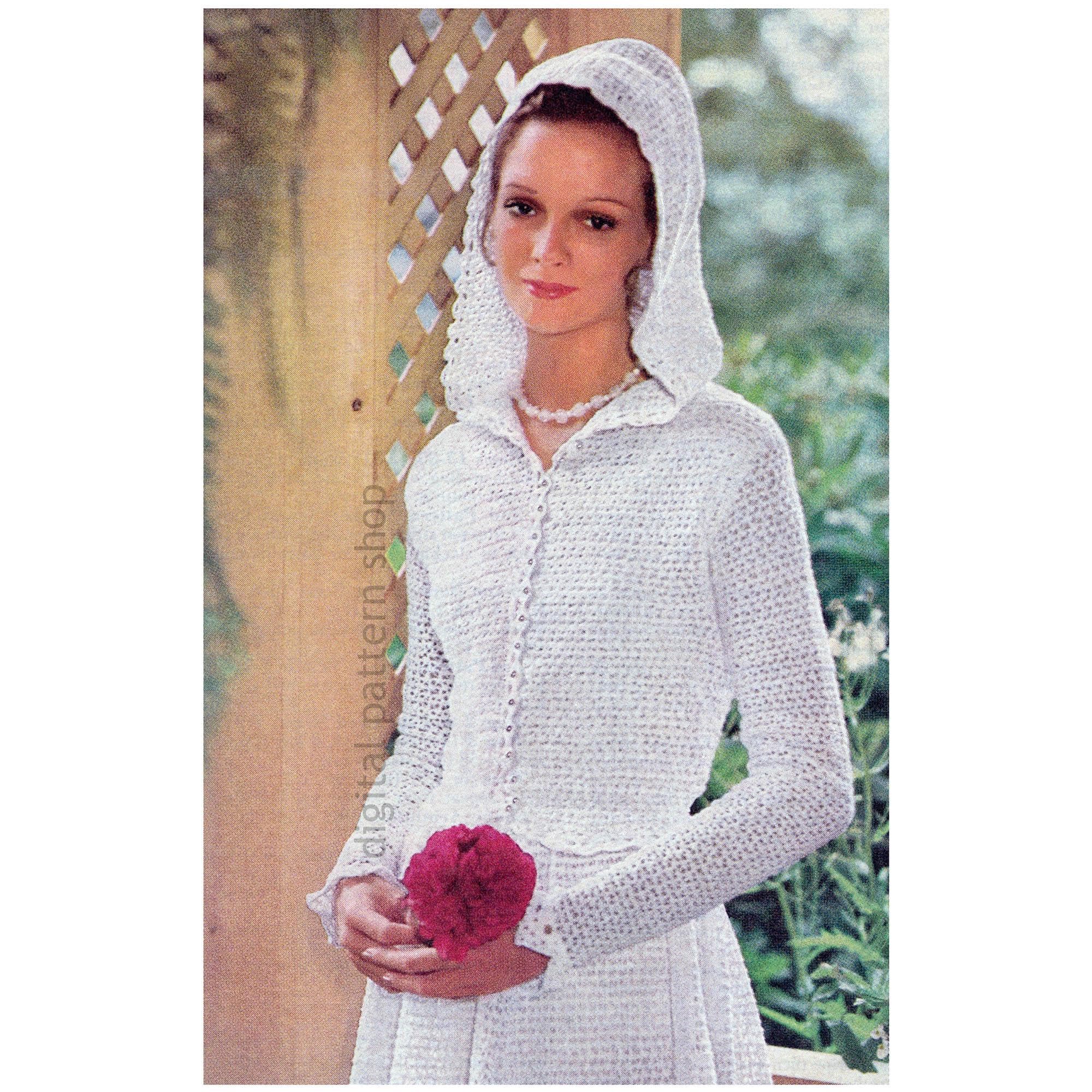 30 Crochet Wedding Dresses for a Handmade Bridal Look 9 1970s Wedding Dress and Hooded Jacket PDF