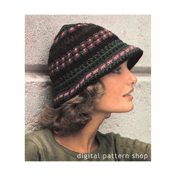 Crochet Hat Pattern Vintage Rose Cloche 