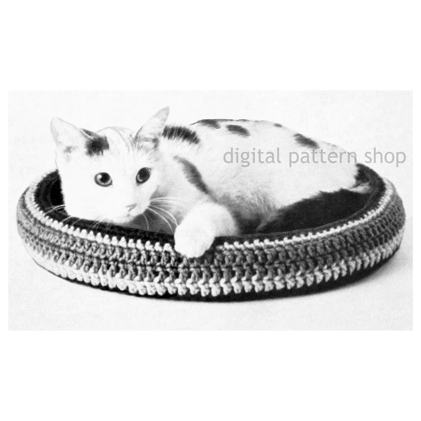 Round Cat Bed Crochet Pattern / Cat Nest Bed