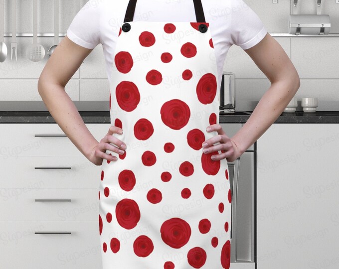 Red Beaded Rose Apron main image 1