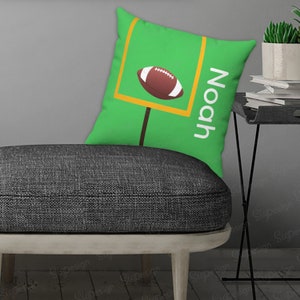 Personalized Green Football pillow with name, Custom football gift-pillow case or pilow with insert, American Football name cushion, 4 Sizes