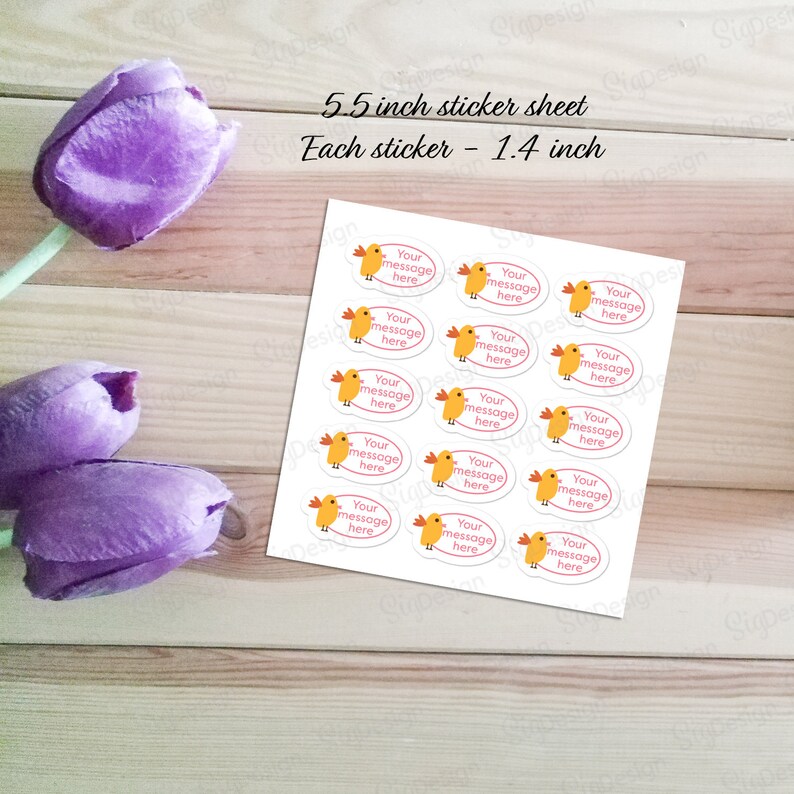 Cute bird and custom text in heart or oval shape kiss cut laptop sticker Personalized Message Sticker 5 sizes