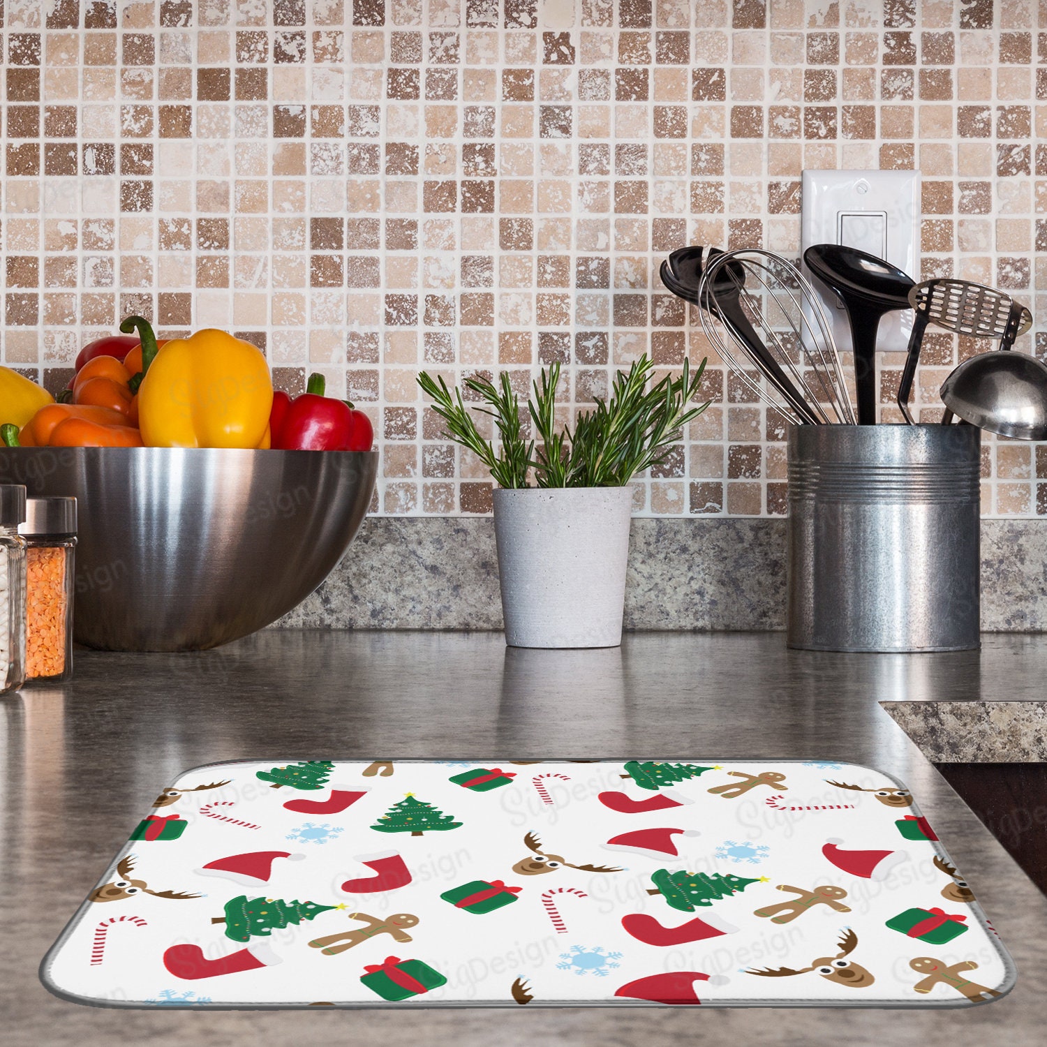 Christmas drying mat sale