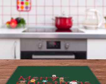 Christmas Placemat for Kids | Green Holiday Dining Decor