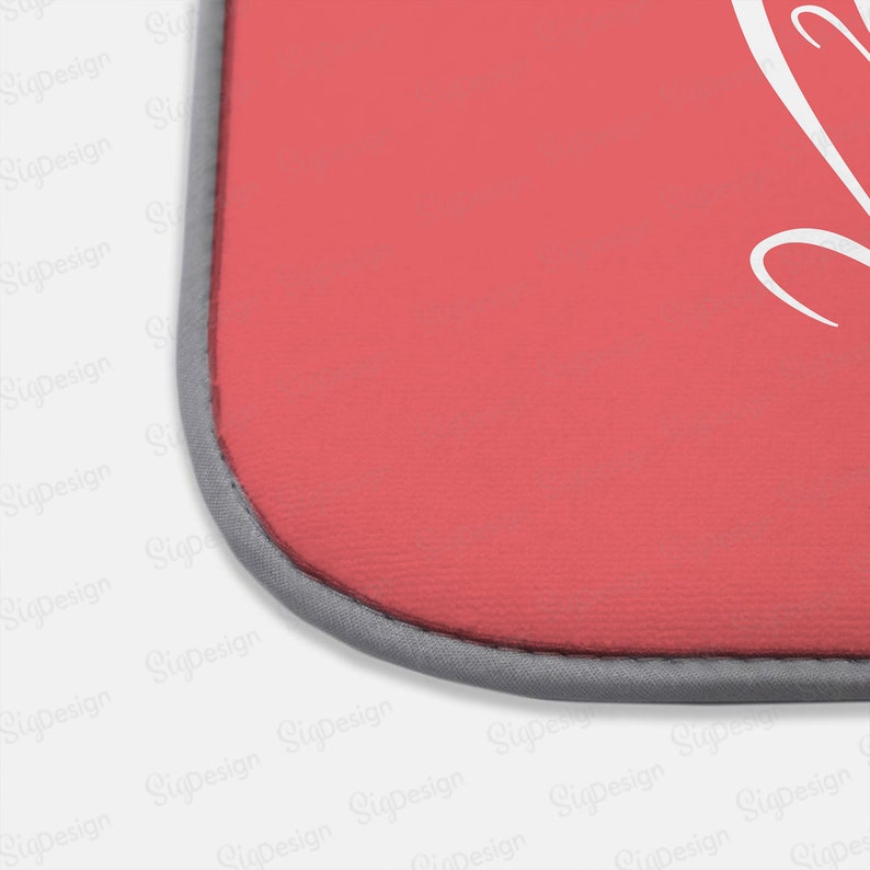 Personalized Dish Drying Mat Vintage Style Coral Kitchen Etsy