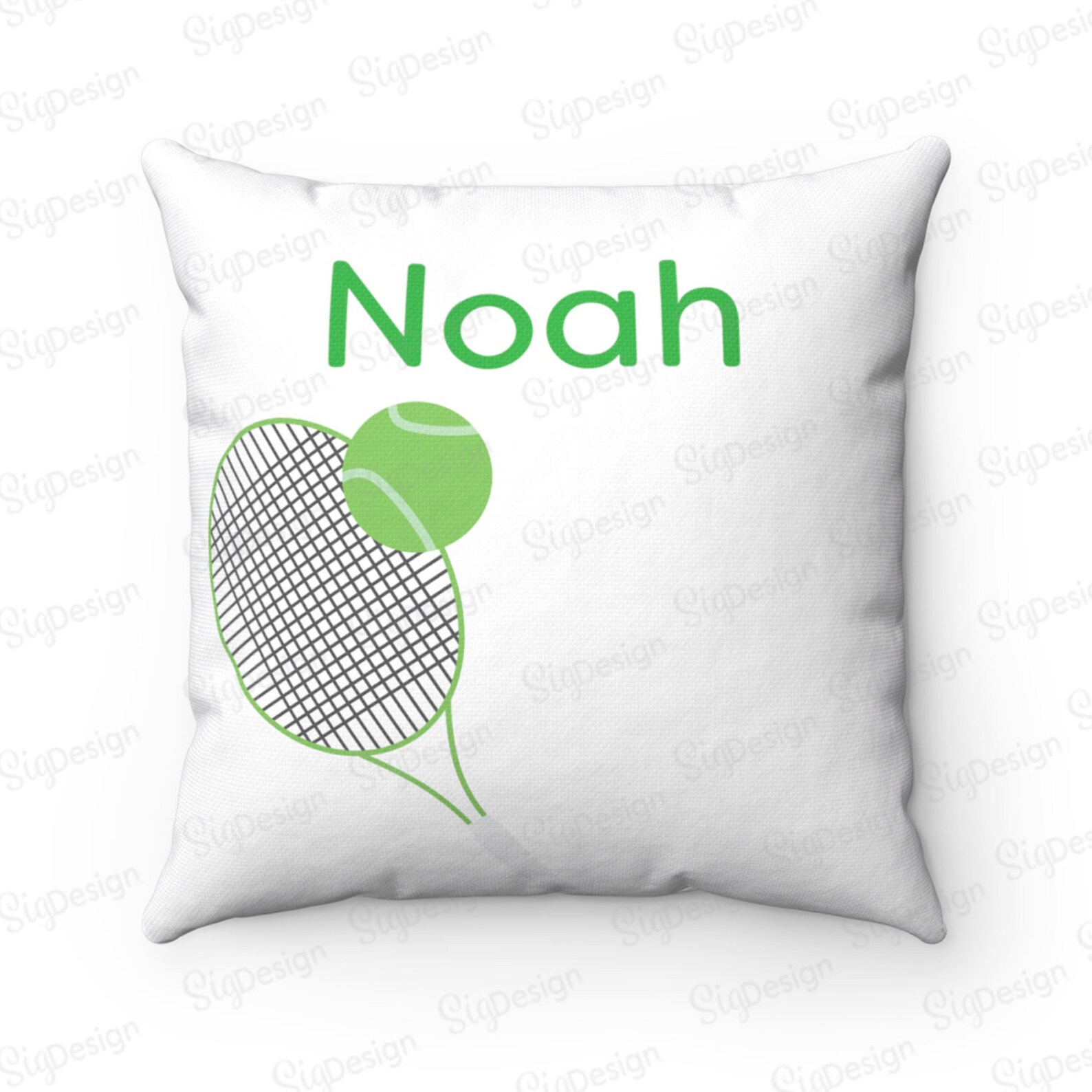 Personalized Tennis Pillow Custom Tennis Lover Gift With Name Etsy