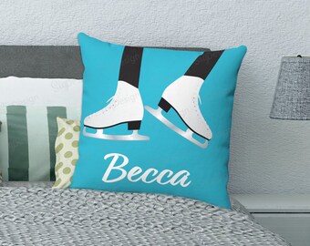 Personalized Ice Skating Pillow, Custom Name Gift