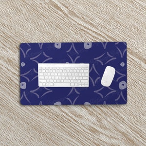 Blue desk mat, Abstract Blue Shapes Print on desk laptop pad desk decor, 4 Sizes - desk mat or mouse pad