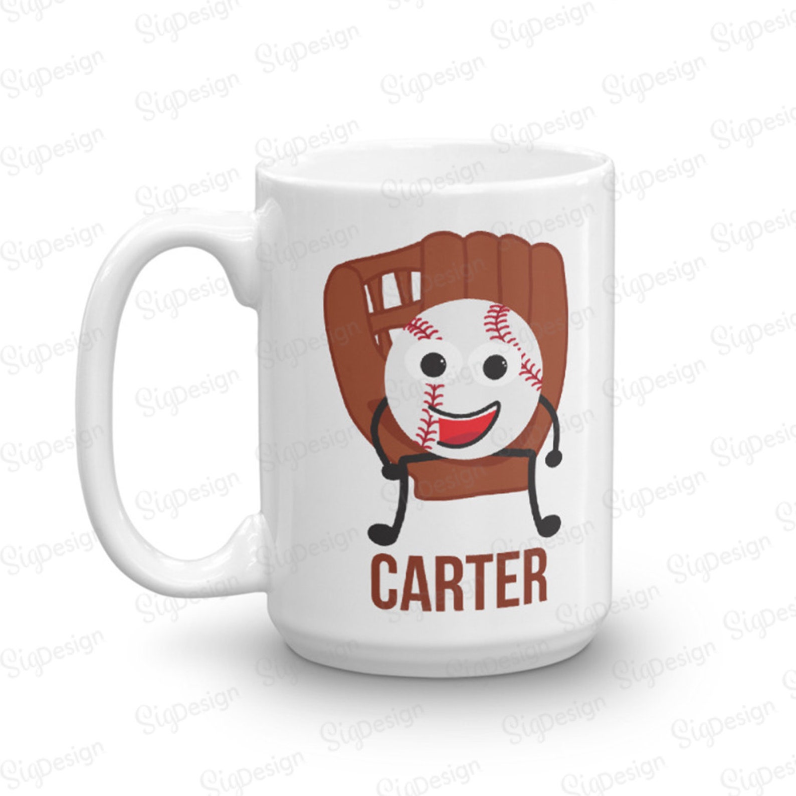 Personalized Baseball Mug Custom Baseball Gift Mug with Name Etsy