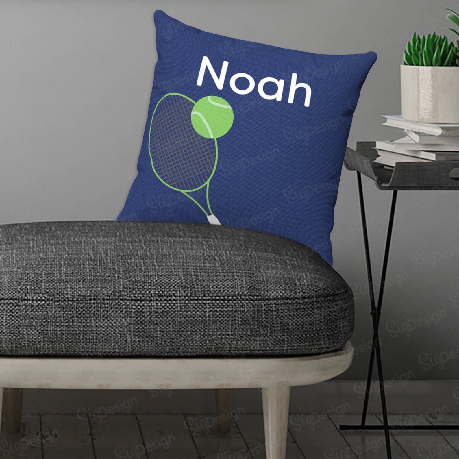 Personalized Tennis Pillow Custom Tennis Lover Gift With Name Etsy