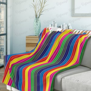 Colored Pencils Blanket, Colorful Artist Sherpa Fleece Blanket, Throw Blanket or Baby Blanket - 4 Sizes
