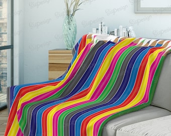 Colored Pencils Blanket, Artist Gift Throw, Colorful Art Teacher Student Fleece
