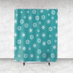 Snowflakes Shower Curtain, Colorful winter bathroom decor, Bathroom curtain or Bathroom curtain and mat set. 7 colors