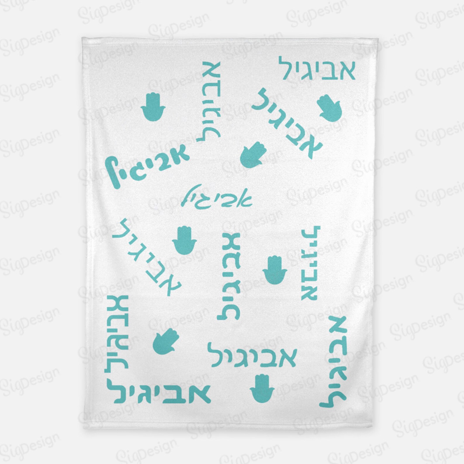 Personalized Hebrew Baby Name Minky Blanket Custom Hamsa Etsy