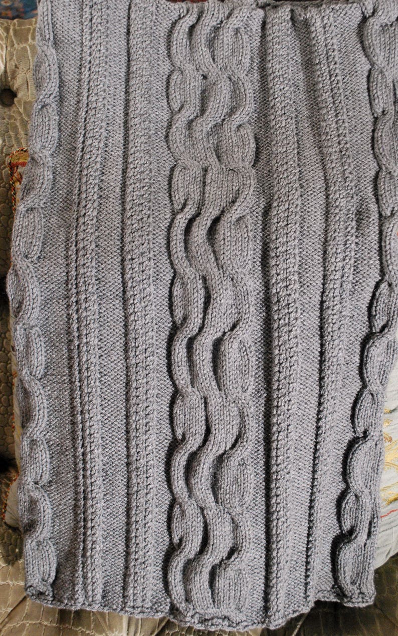 Hand Knit Irish Fisherman Pattern Afghan Throw Etsy