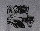drummer 39 s t-shirt , drum kit, drums, percussion, love drums, drum art - screen printed T-shirt
