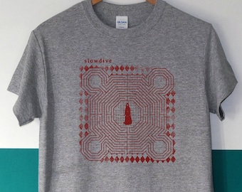 Slowdive, shoegaze, My bloody valentine, Ride, Lush, 90's  - screen printed t-shirt