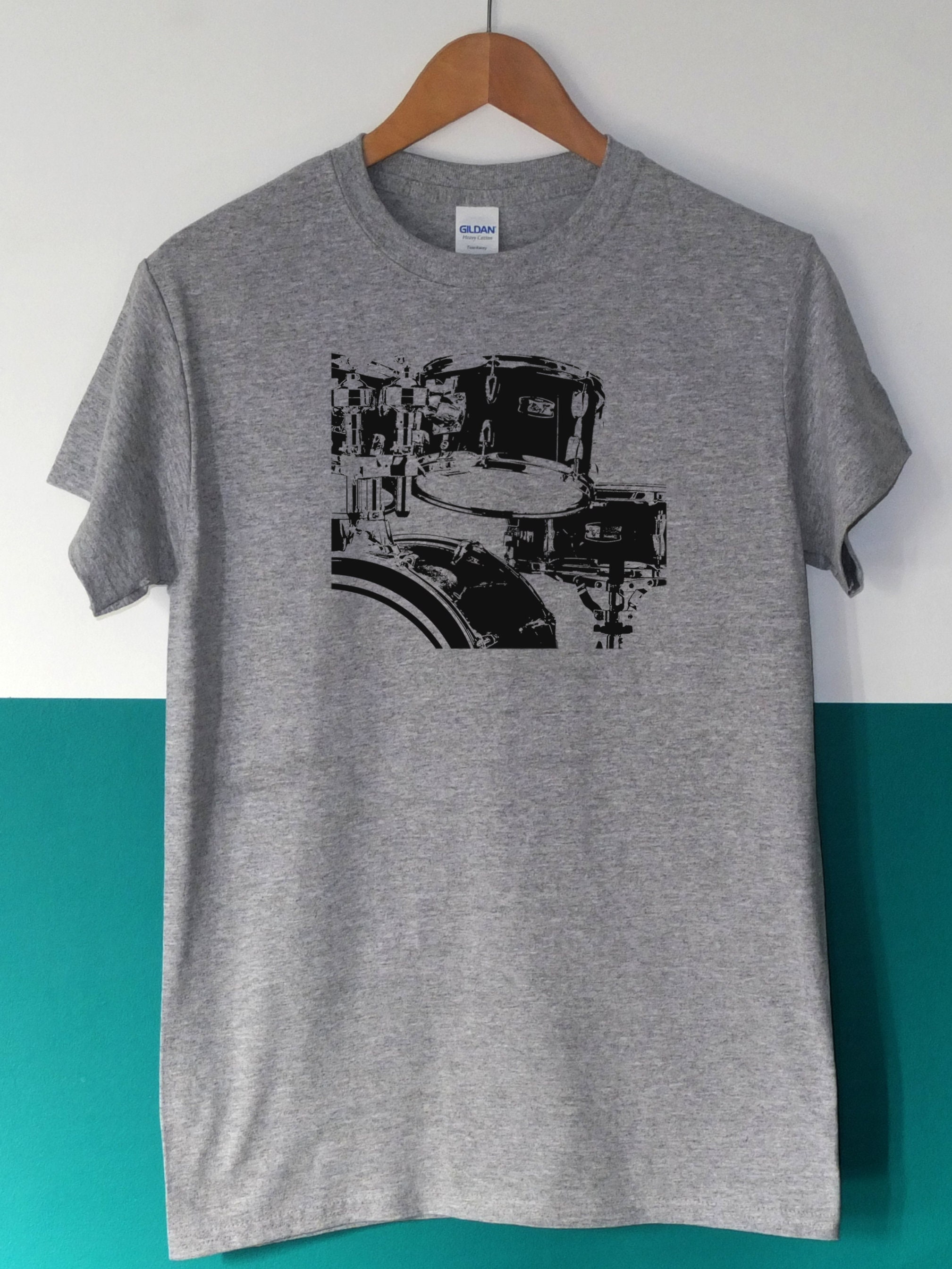 Image of Drummer, Drum Kit, Drums, Percussion, Love Art - Screen Printed T-Shirt