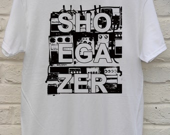 Shoegazer T-Shirt, Guitar Pedalboard, Hand Screen Print