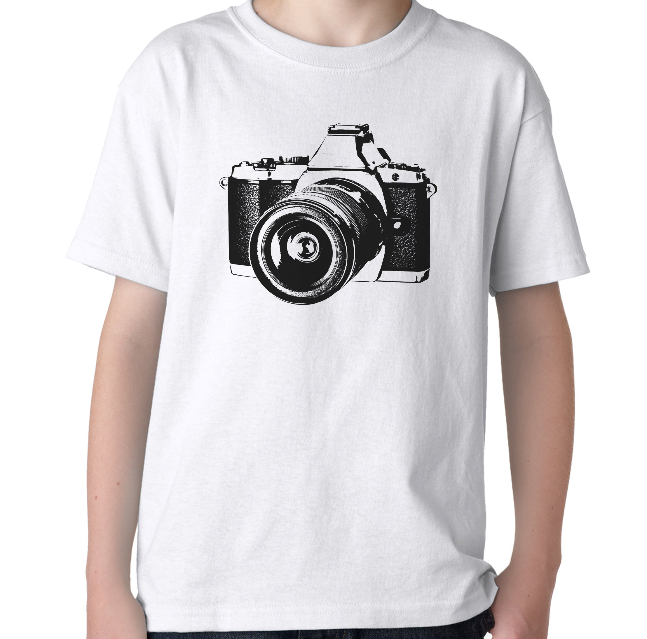 Image of Analog Camera, Photo Photographer, Geometric, Vintage Slr - Men's Screen Printed T-Shirt